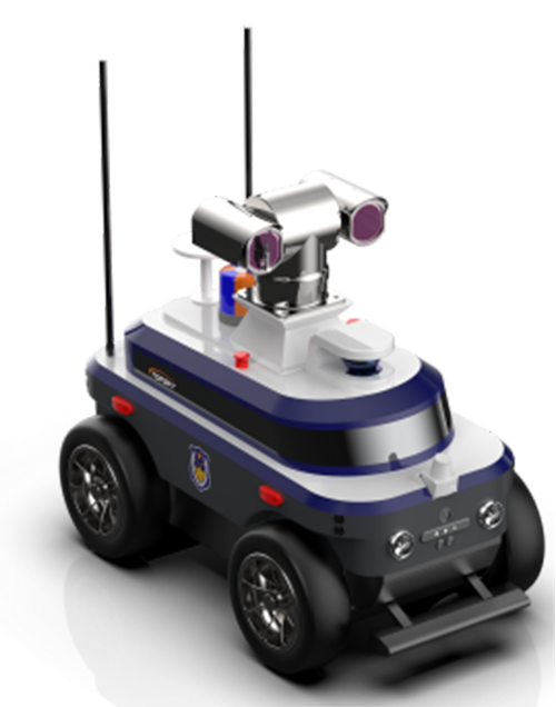 警用巡邏安防機(jī)器人 （第1代，集成環(huán)境感知+動(dòng)態(tài)決策+行為控制和報(bào)警裝置+自主感知+自主行走）