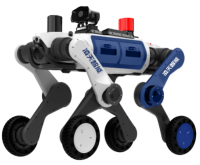 治安巡邏輪足機器狗（輪足，集成一體式遙控器+對講照明+警示燈+自主跟隨）